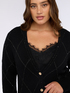 Knitted cardigan with diamond pattern and sequins image number 3