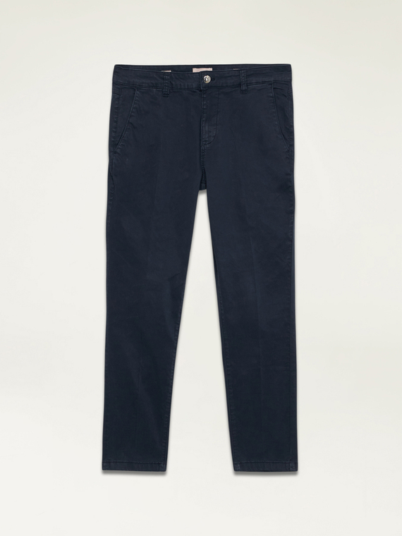 Pantaloni a sigaretta in tessuto misto lyocell