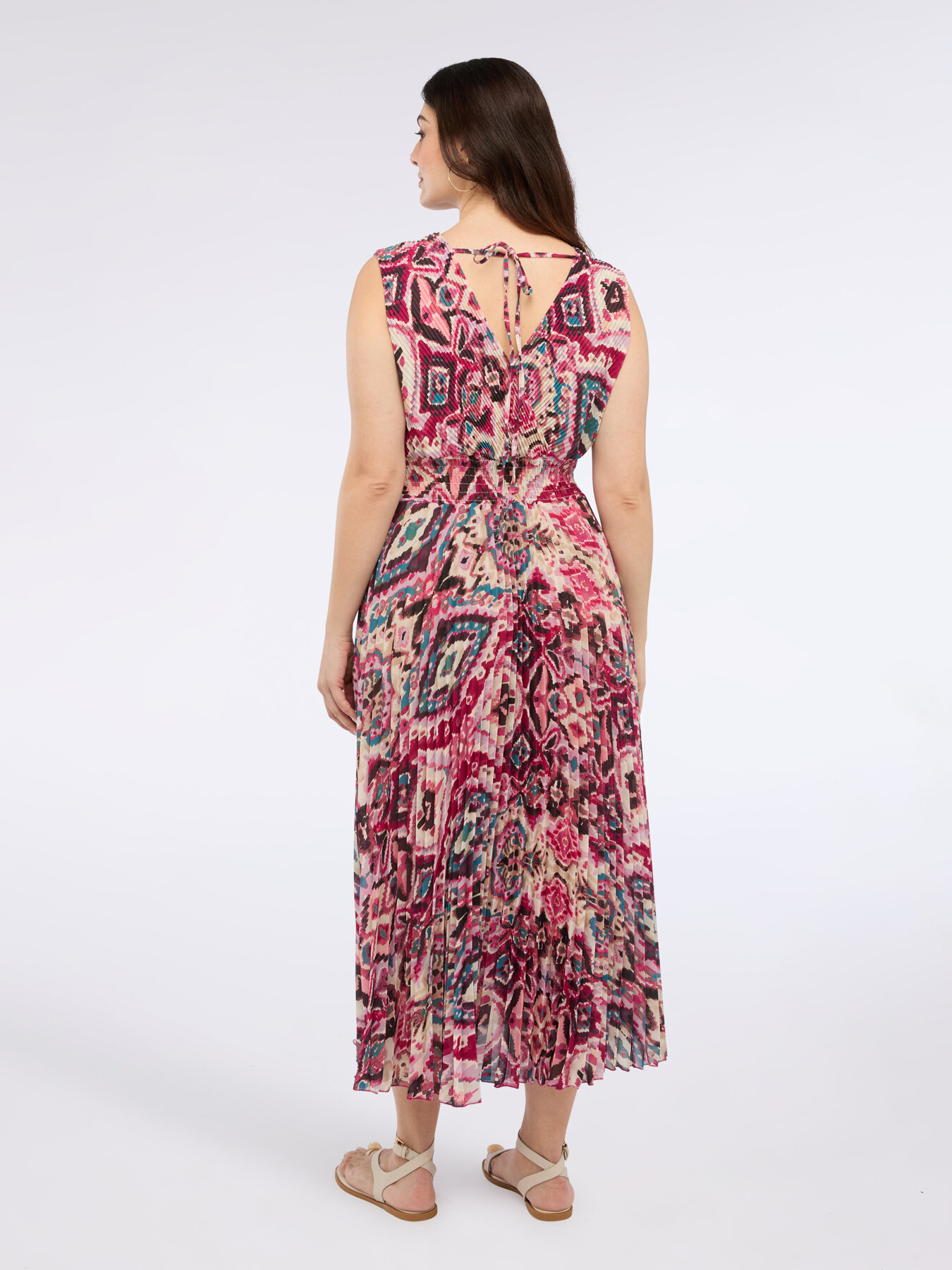 Robe longue imprimée plissée image number 1