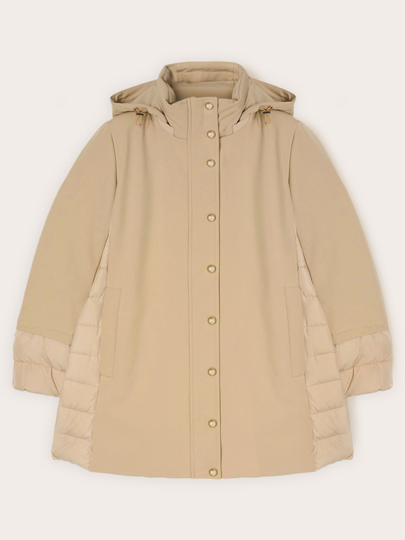 Down jacket with removable hood