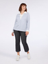 Two-material shirt with contrasting collar image number 0