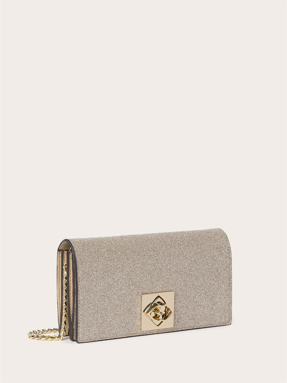 Sac portefeuille en tissu lurex