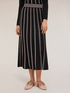 Pleated effect knit striped skirt image number 3