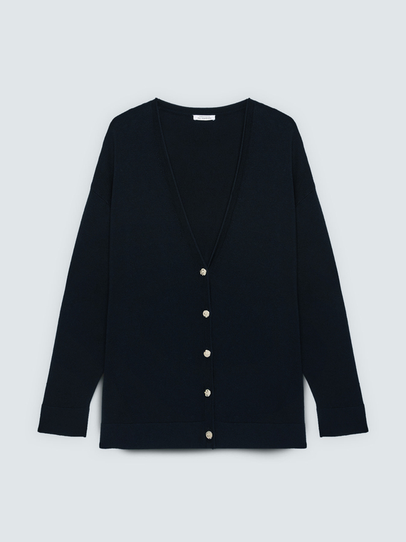V-Ausschnitt Strickjacke mit Kn&ouml;pfen