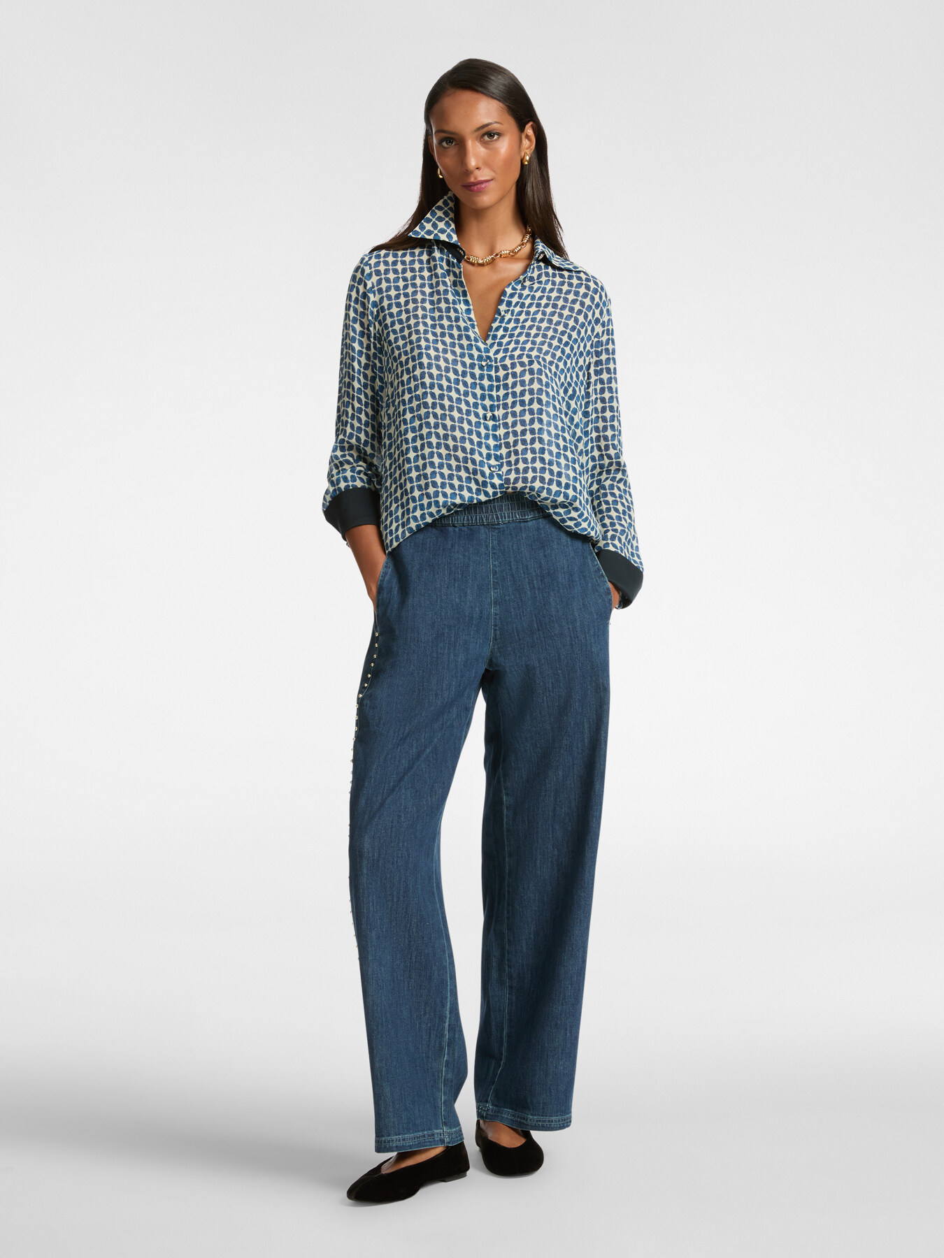 Geometric print shirt image number 2