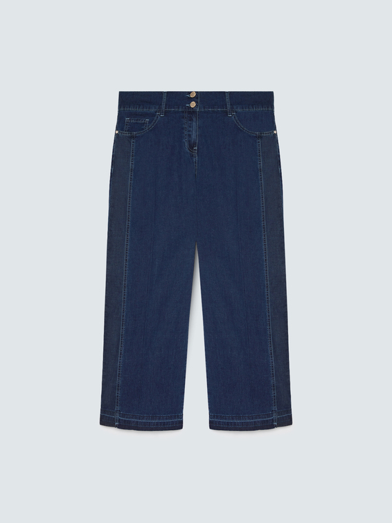 Cropped Jeans aus leichtem Denim