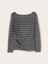 Striped tulle T-shirt with draping image number 4