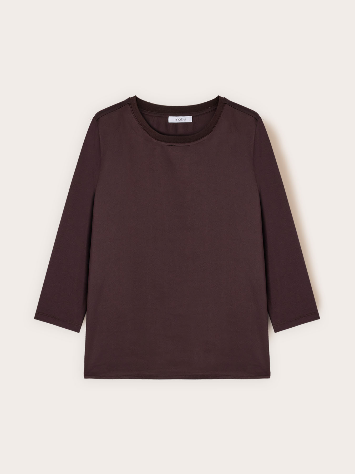 Basic two-material T-shirt image number 3