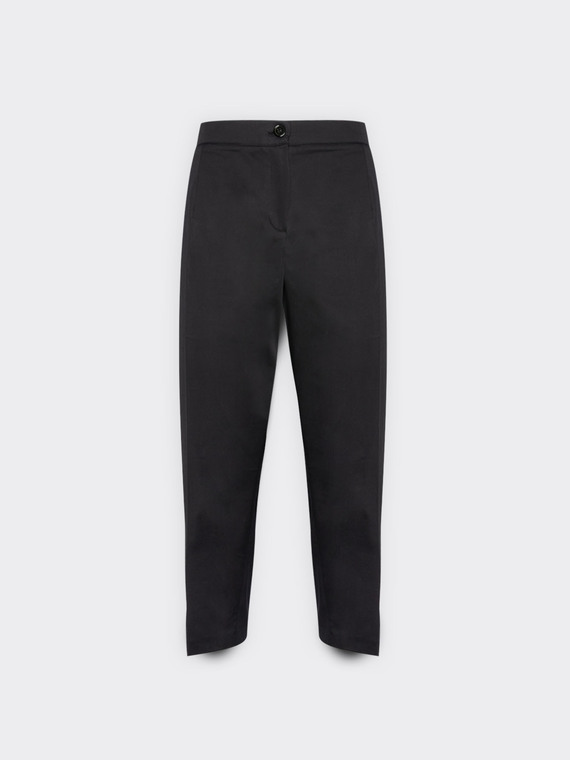 Pantaloni dritti in raso stretch