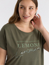 T-shirt with writing and embroidery image number 3