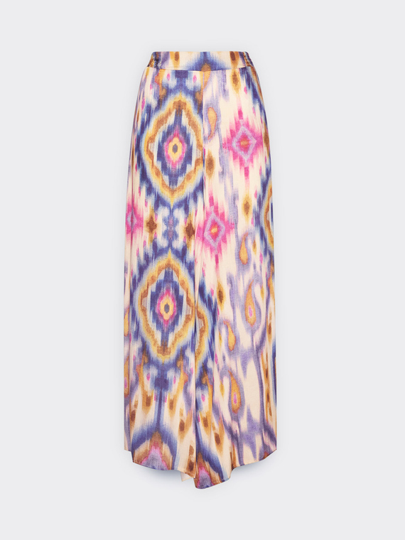 Pantalon imprim&eacute; en viscose