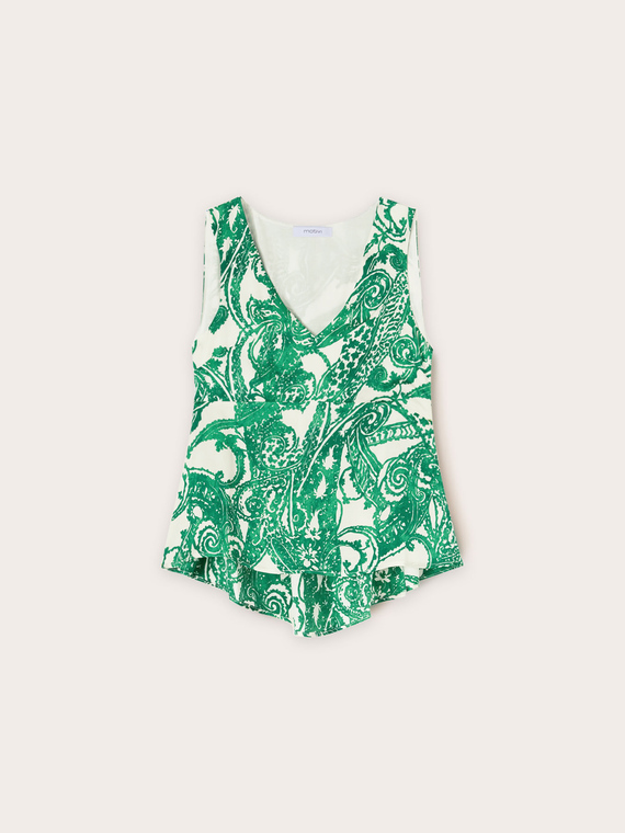 Satintop mit Paisley-Muster