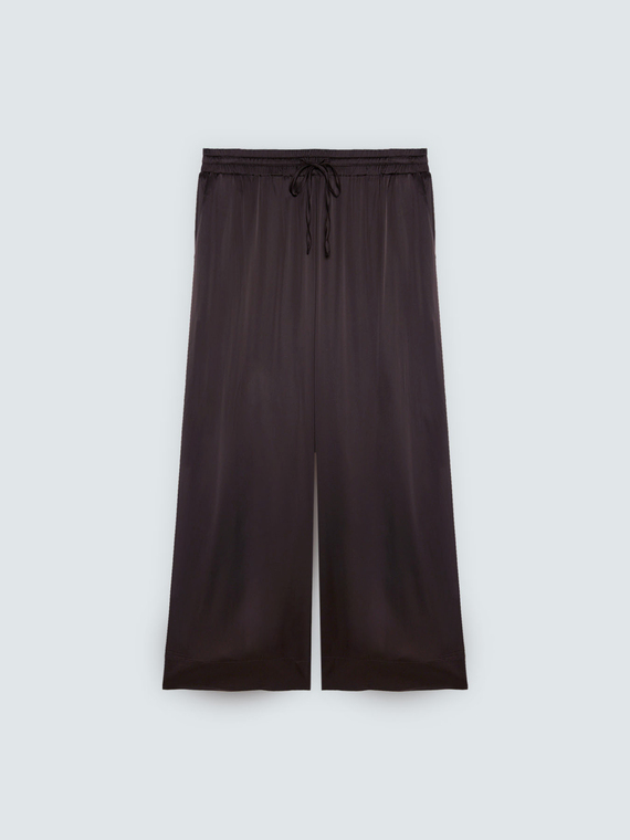 Wide-Leg-Hose aus Viskose-Satin