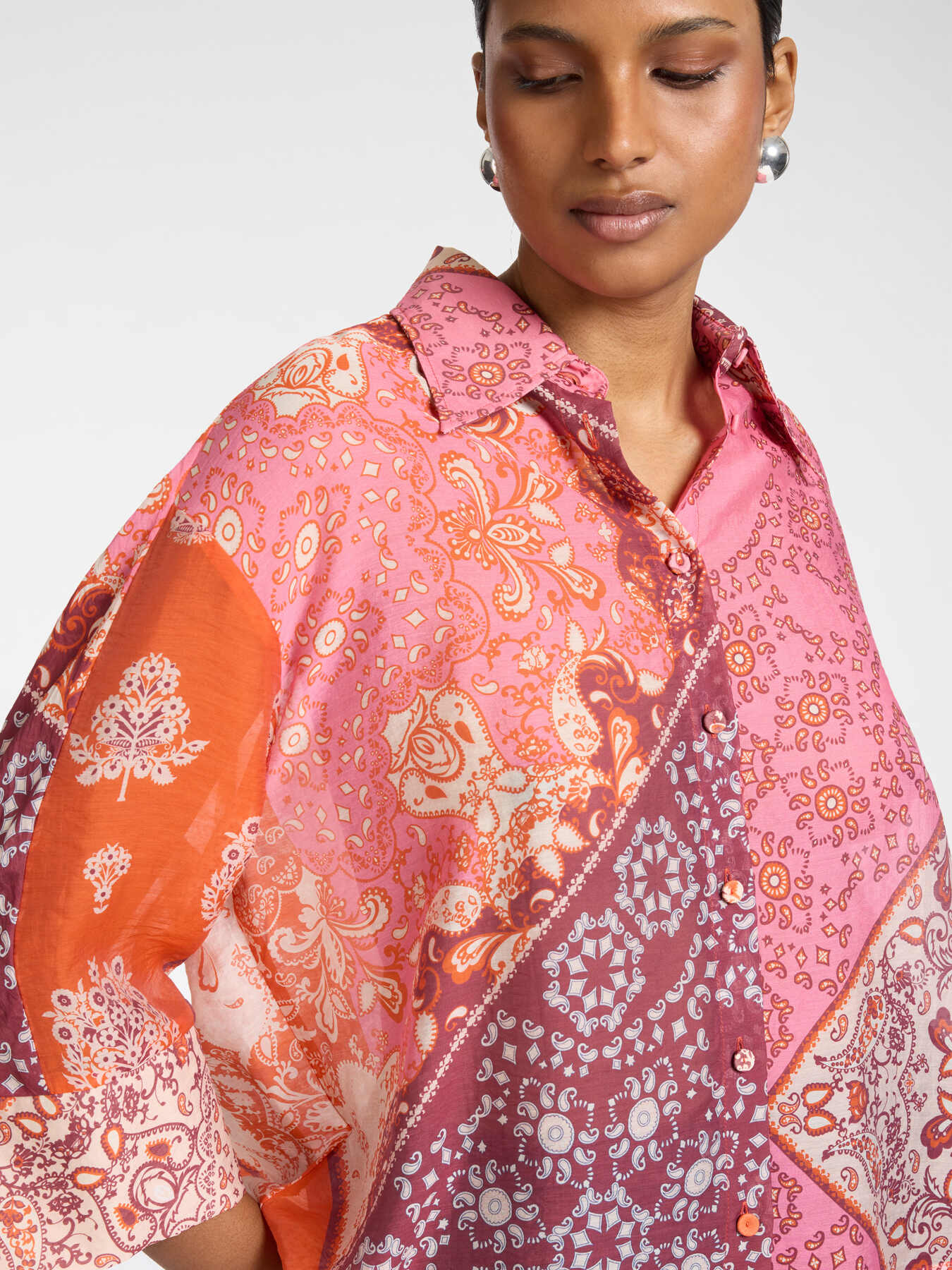 Camicia organza lyocell stampata image number 3