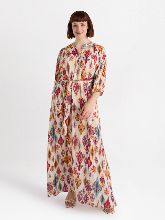 Long dress with Ikat print