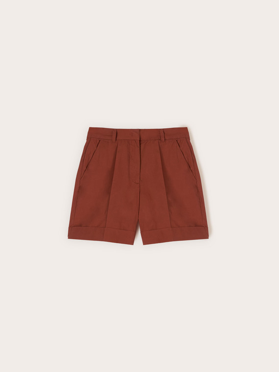 High-waisted cotton shorts