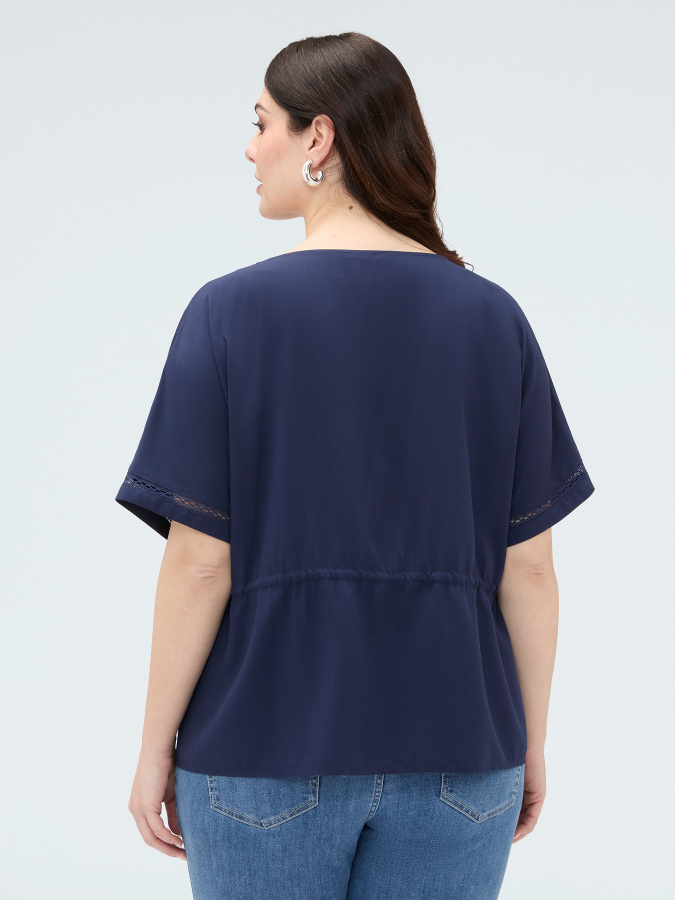 Viscose blouse with drawstring waist image number 1