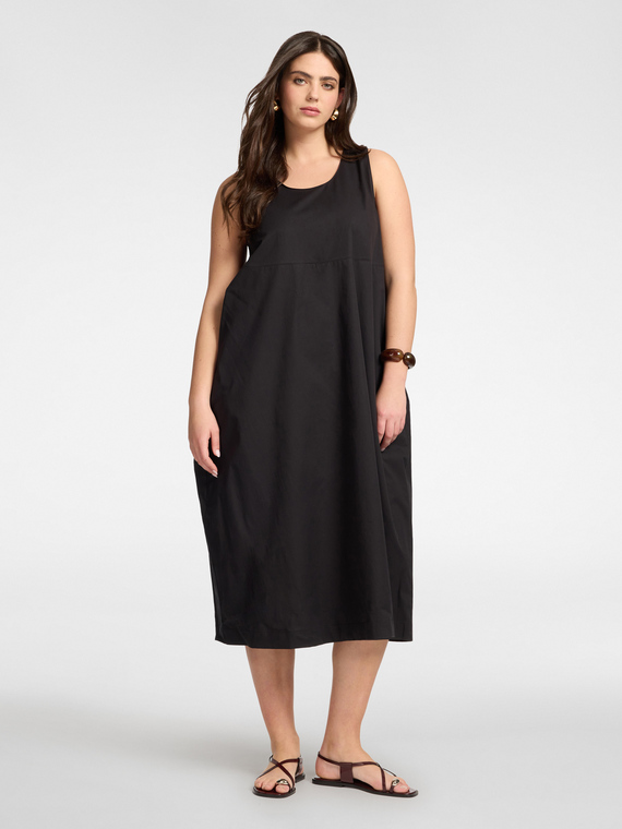 Barrel dress in poplin