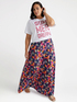Parrot amp; Palm print long skirt image number 2