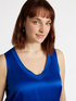 Two-fabric top with V-neck image number 2