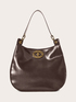 Hobo bag in tessuto spalmato lucido image number 1