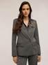 Pinstriped lurex blazer with flower brooch image number 4