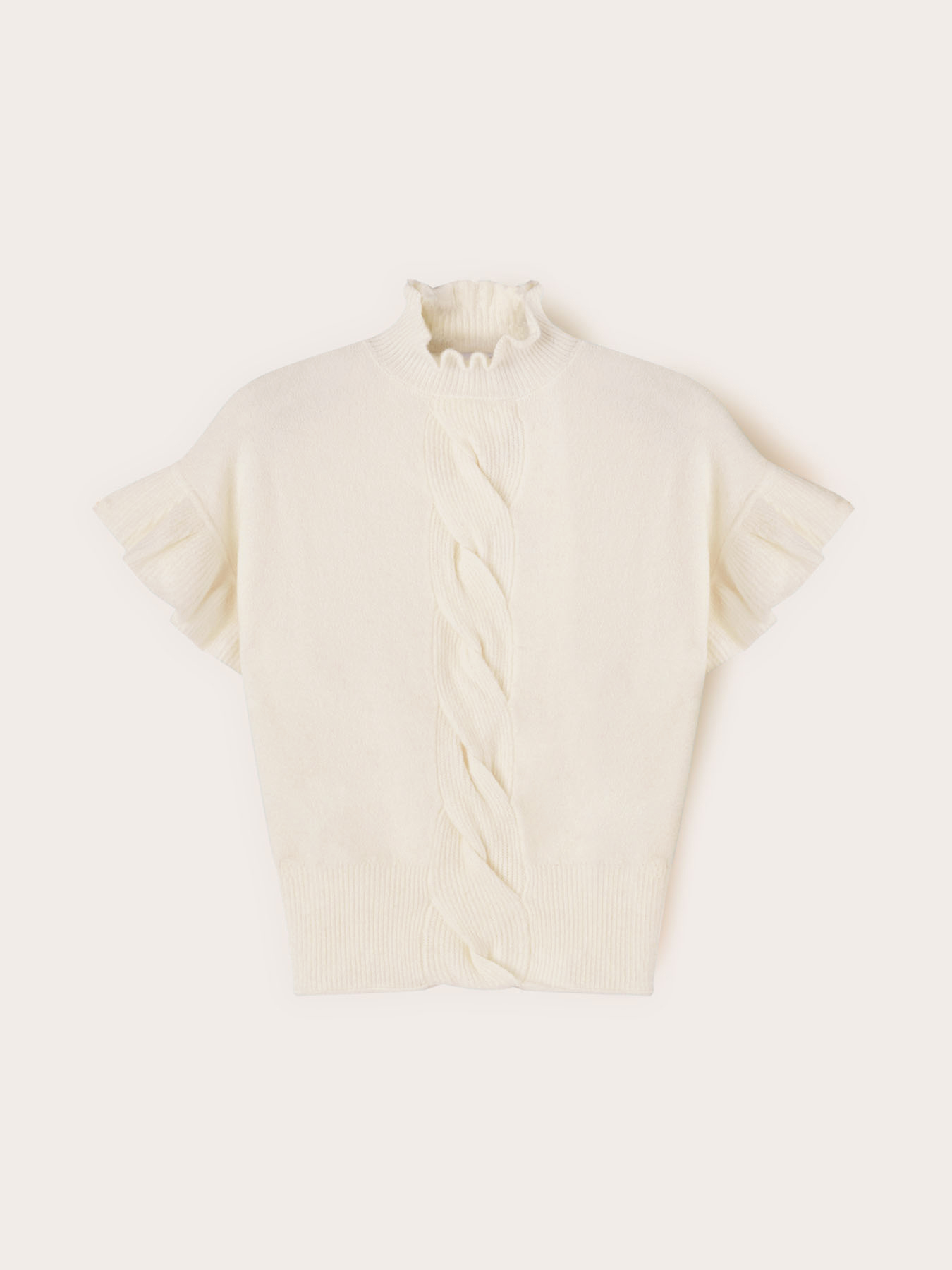 Pull oversize avec tresse et volant image number 4