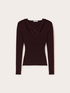 Ribbed jumper with worked neckline image number 4