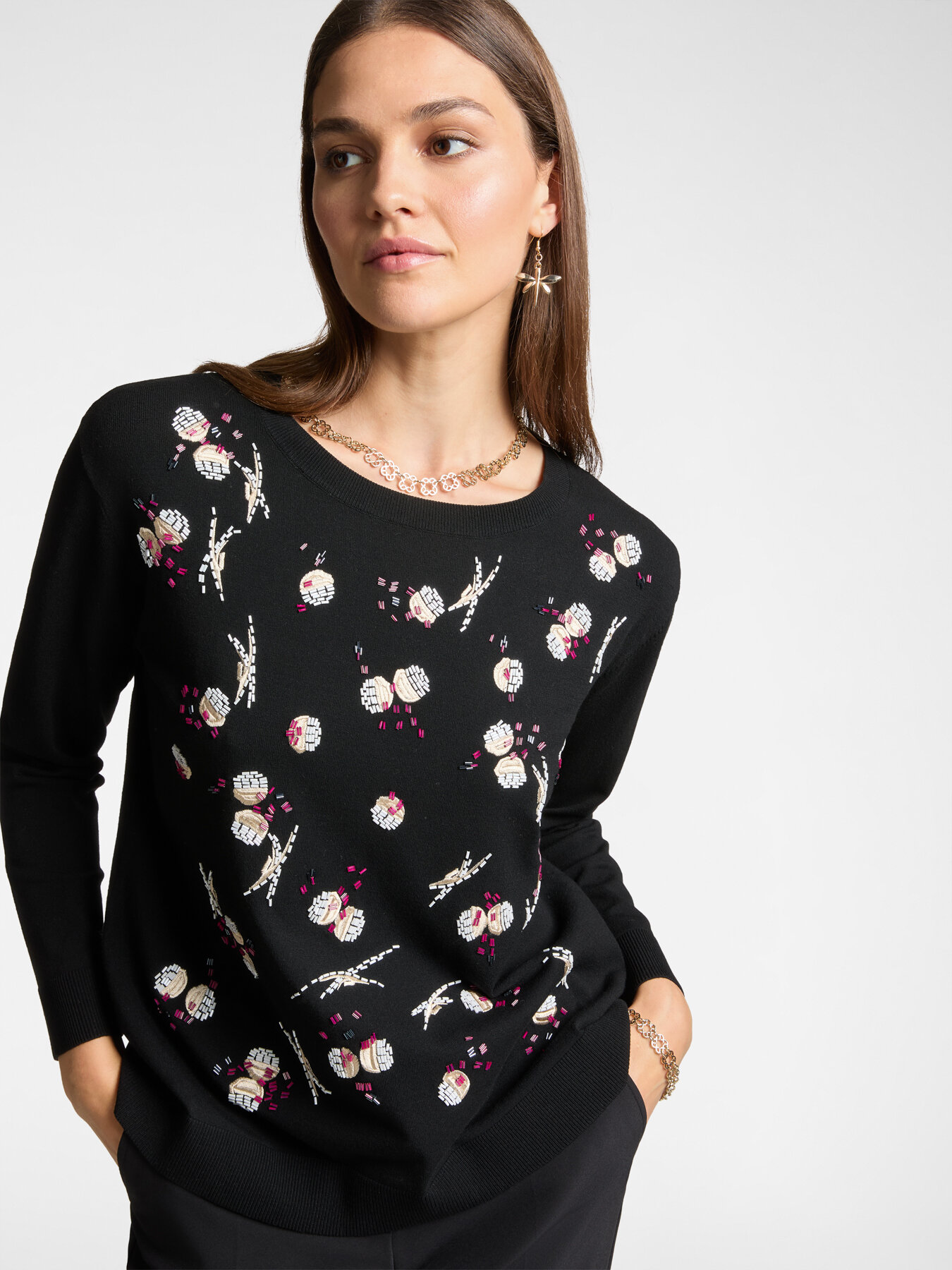 Jersey con bordado de cerezas image number 3