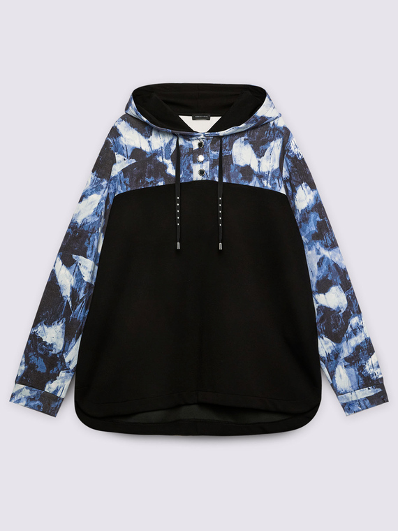 Felpa con cappuccio in scuba