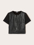 T-shirt con paillettes in tessuto spalmato image number 4
