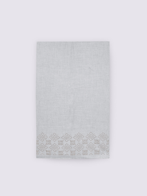 Scarf with rhinestone and stud applications