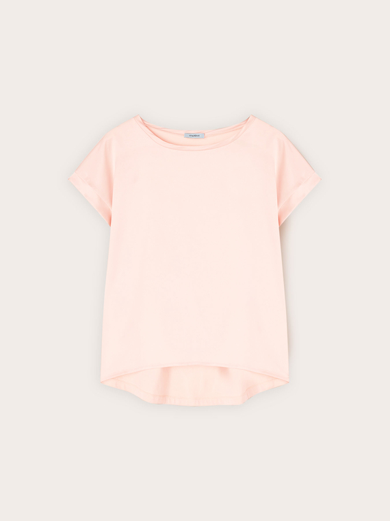 Two-tone cotton blend T-shirt