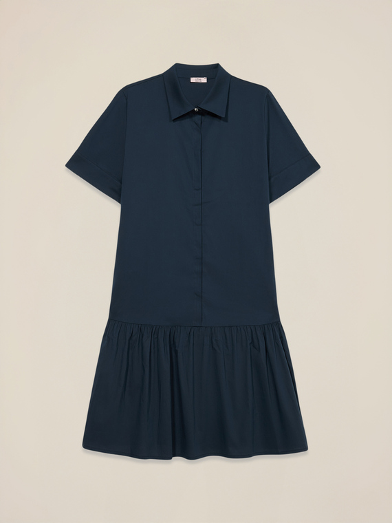 Shirtdress with ruffle