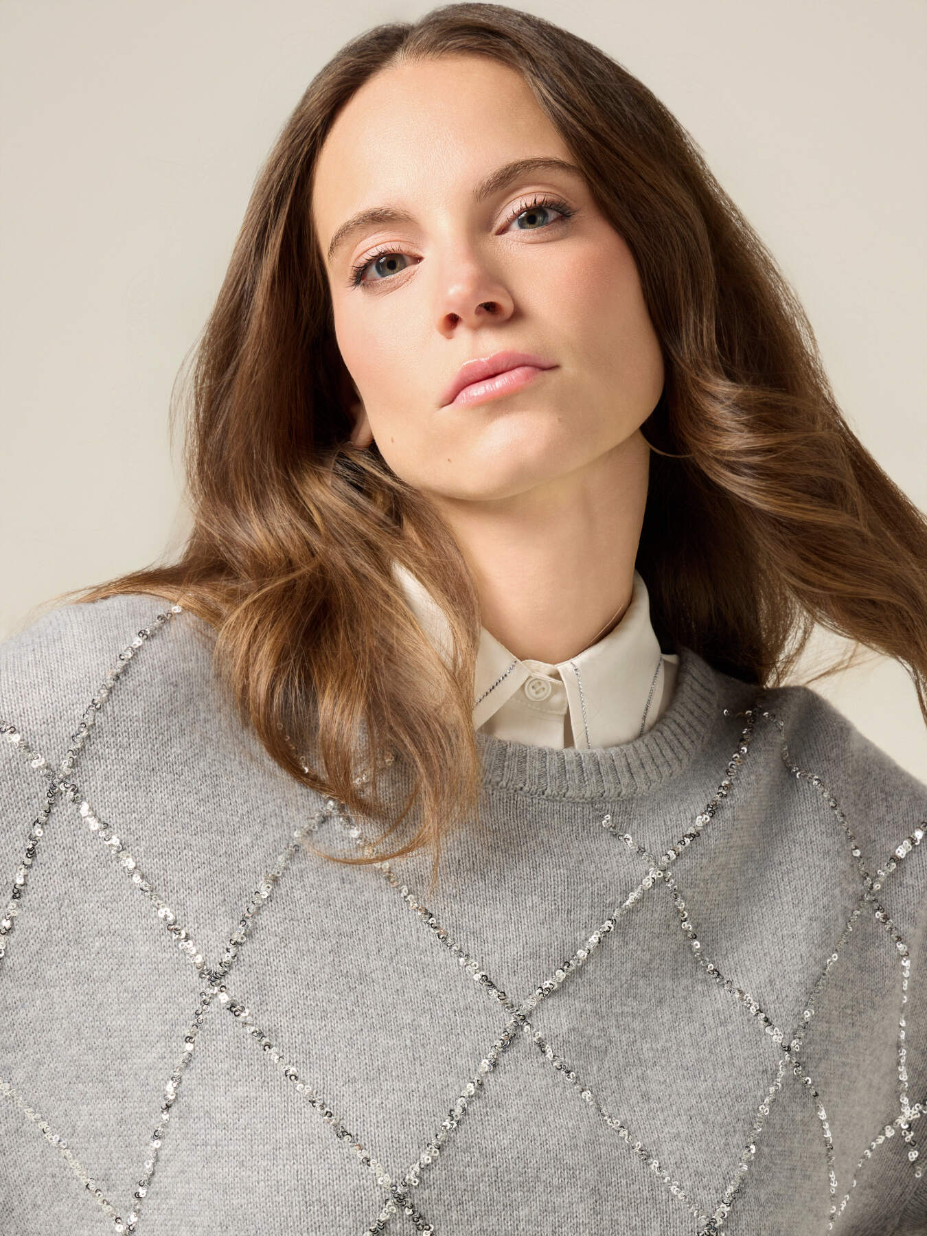 Pulover din amestec de cașmir cu paiete image number 2