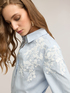 Striped shirt with floral embroidery image number 1