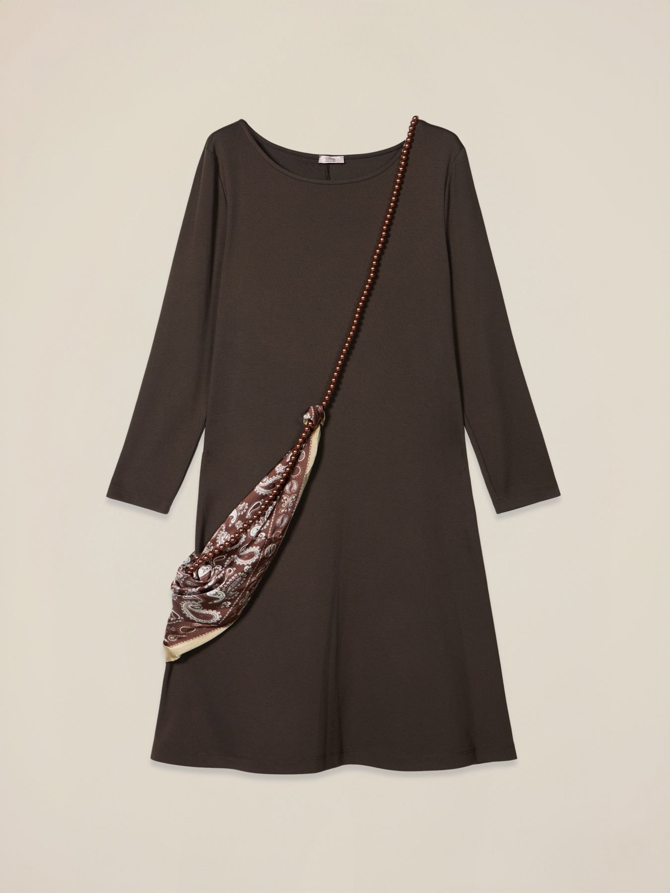 Vestito flared con dettaglio foulard image number 3