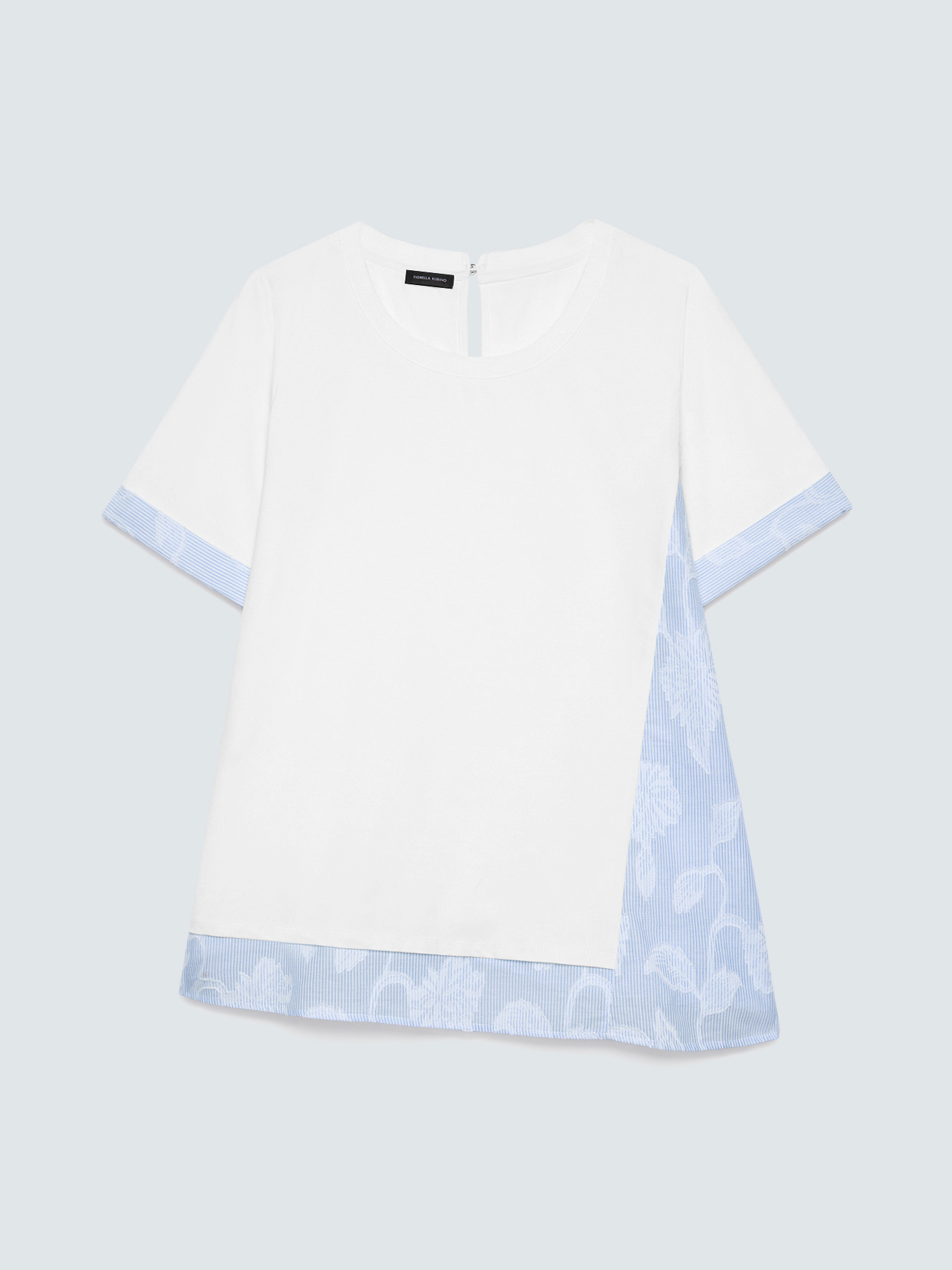 Jersey t-shirt with striped inserts image number 4