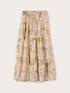 Long flounced skirt with floral pattern image number 4