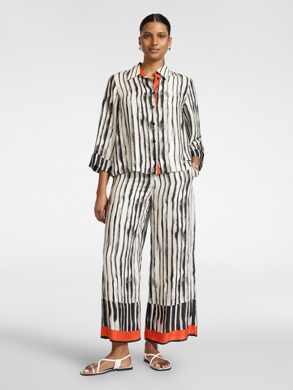 Printed viscose palazzo pants