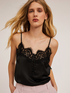 Top lingerie in raso con bordo in pizzo image number 2