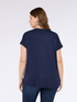 T-shirt bimatière avec col en V image number 1