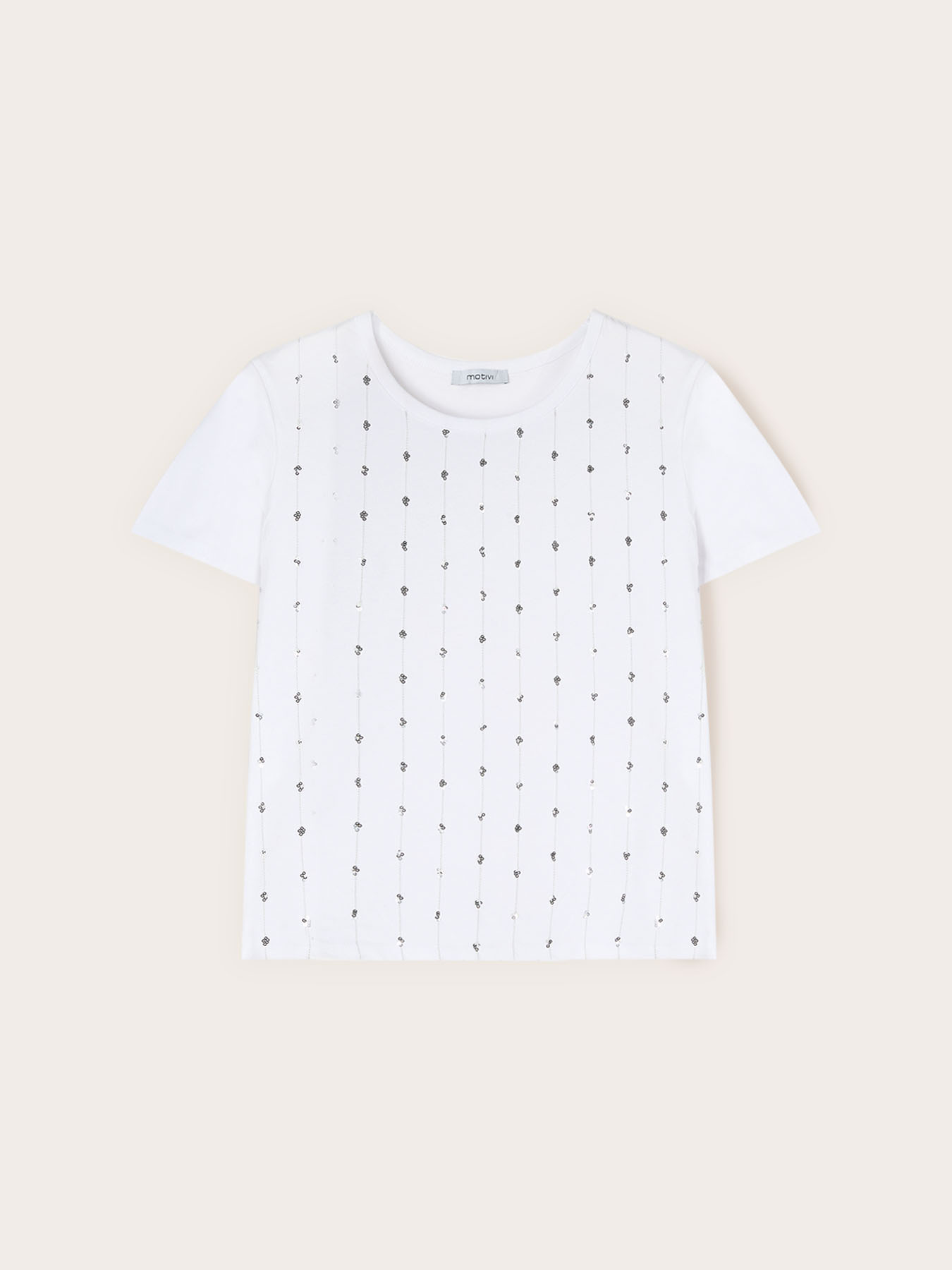 Tricou cu broderie din paiete image number 4