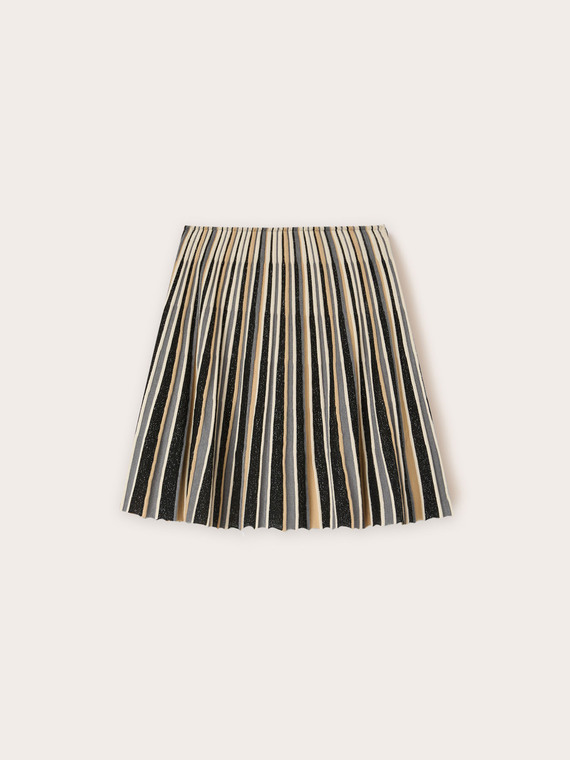 Pleated lurex knit skirt