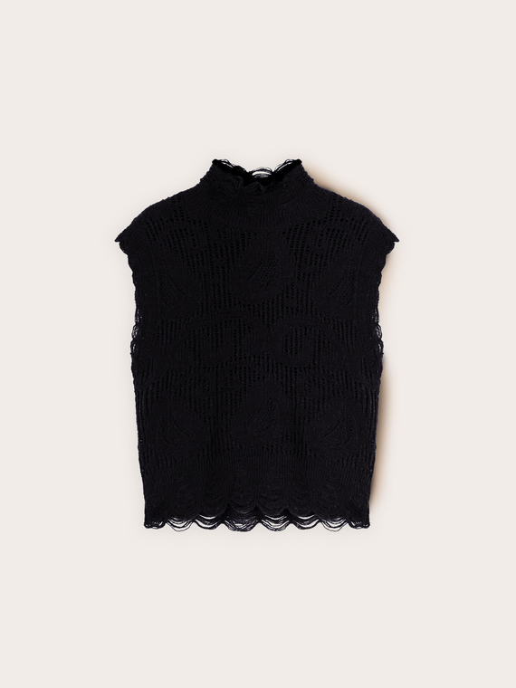 Jersey tejido con cuello alto