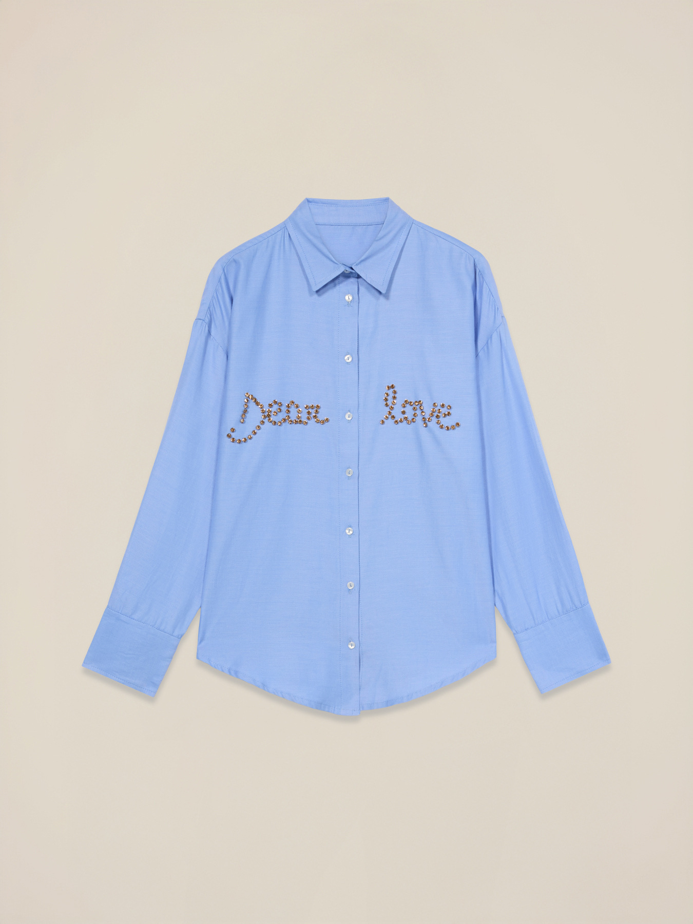 Camicia con ricamo gioiello lettering image number 3