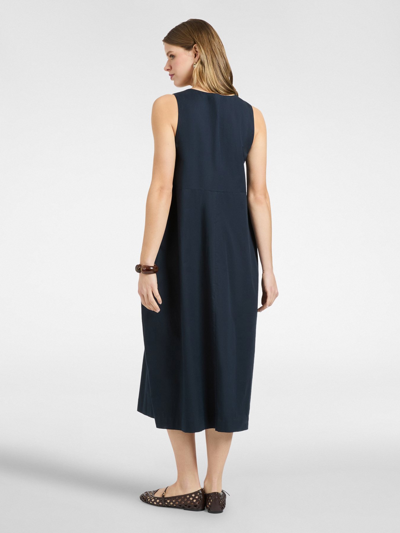 Barrel dress in poplin image number 1