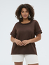 Zweifarbiges T-Shirt aus Leinenmischung image number 3