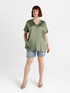 Short-sleeved satin shirt image number 3