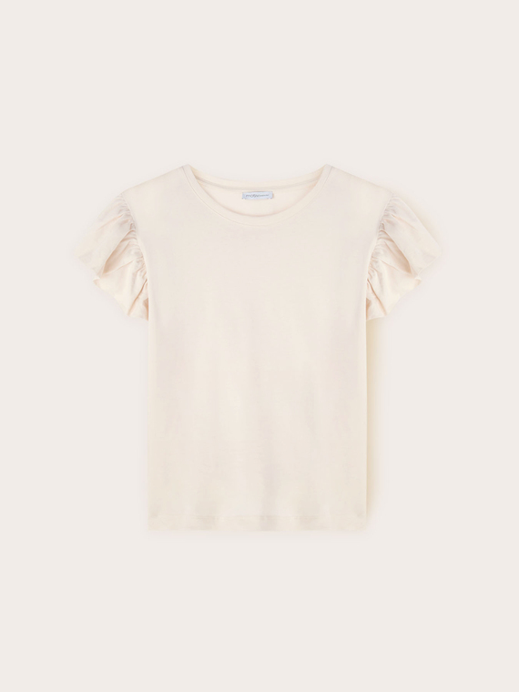 T-shirt with ruffle sleeves